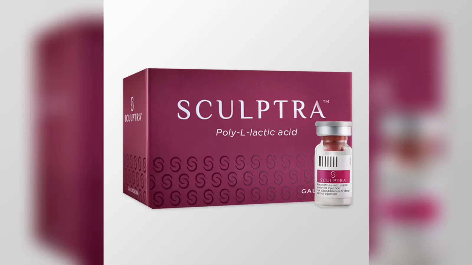 אריזת Sculptra (חומצה פולי-L-לקטית) עם בקבוקון, מוצר של Galderma